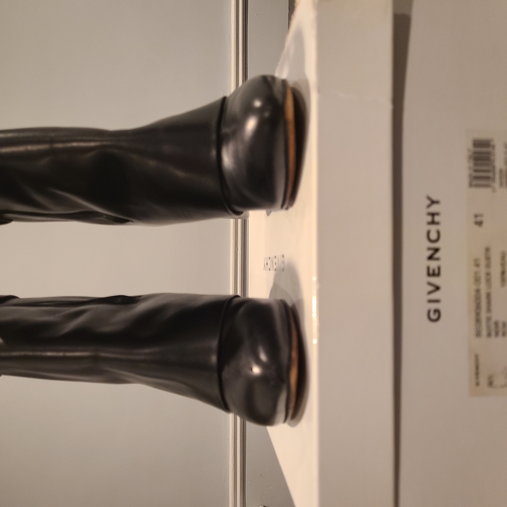 Givenchy Black Leather Shark Lock Boots